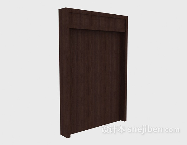 现代风格现代简约棕色衣柜3d模型下载