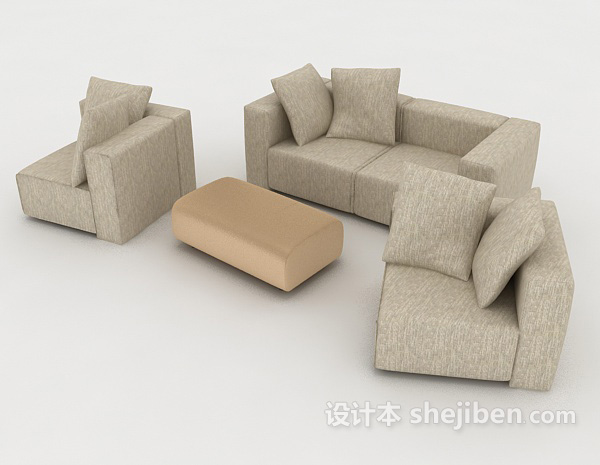 免费现代花纹组合沙发3d模型下载