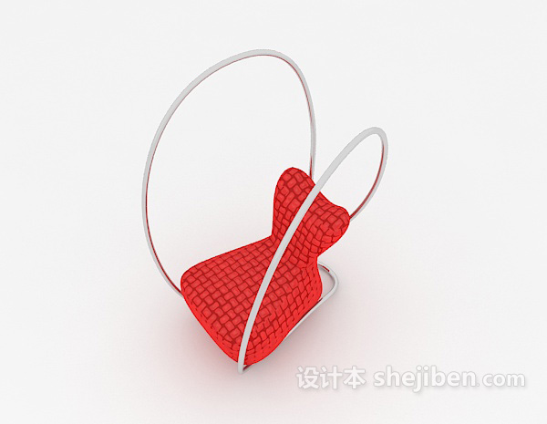 现代风格现代个性红色休闲椅子3d模型下载