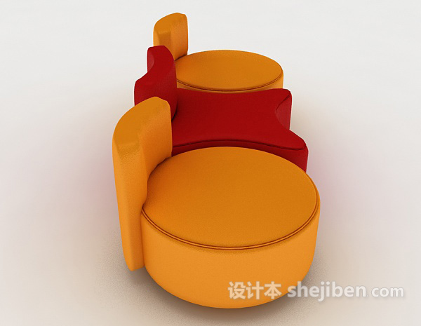 设计本现代彩色沙发凳3d模型下载