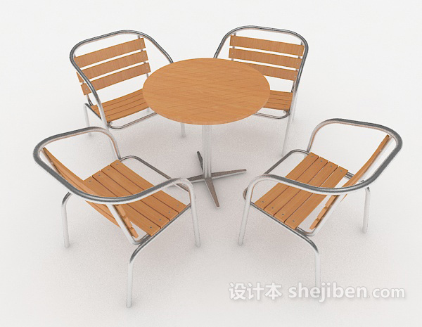 免费现代简约休闲桌椅组合3d模型下载