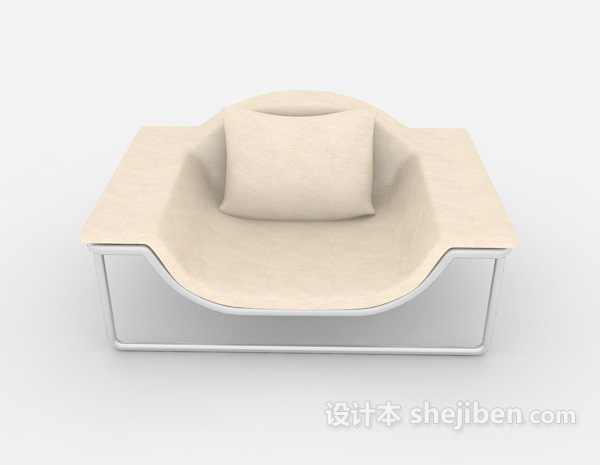 现代风格个性简约米黄色椅子3d模型下载