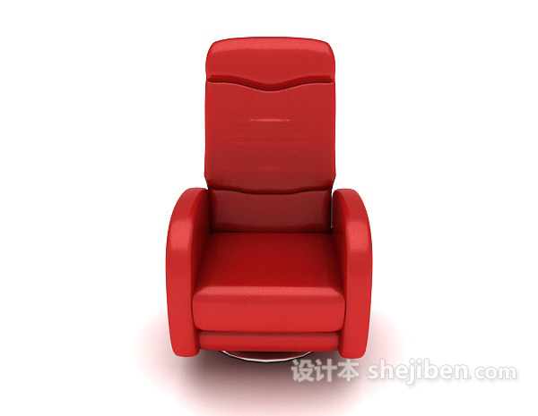 现代风格现代个性红色单人沙发3d模型下载