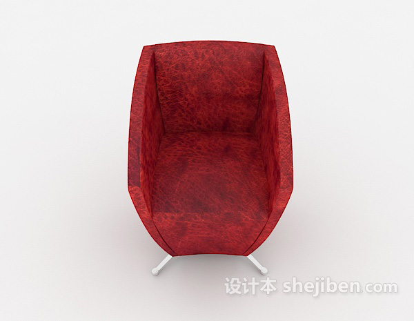 现代风格简单红色单人沙发3d模型下载