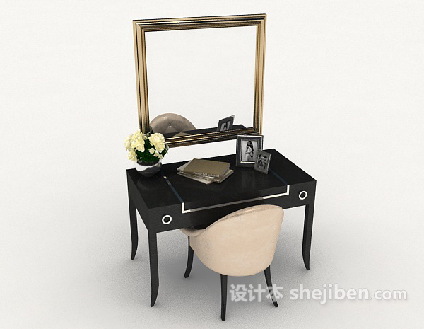 现代风格家居梳妆台、书桌3d模型下载