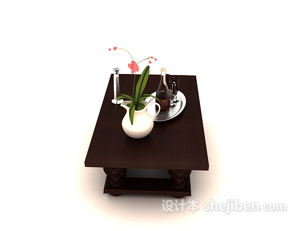 免费新中式小茶几3d模型下载