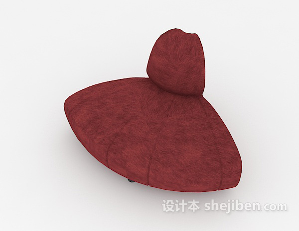 设计本个性休闲红色单人沙发3d模型下载