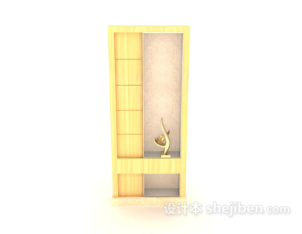 现代风格简约黄色木质柜3d模型下载