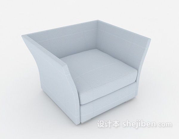 浅蓝色单人沙发3d模型下载