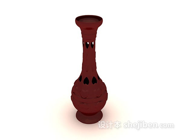 设计本红色装饰瓶子3d模型下载