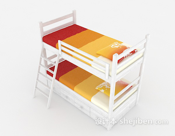 设计本上下铺单人床3d模型下载