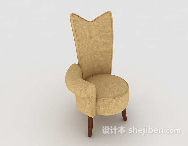 现代风格个性简约棕色单人沙发3d模型下载