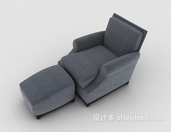 设计本灰色家居单人沙发3d模型下载