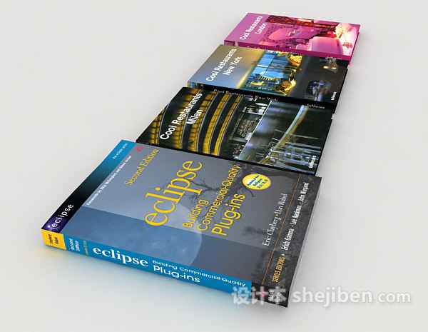 设计本外语书籍3d模型下载