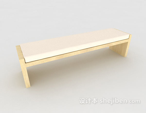 休闲长板凳3d模型下载