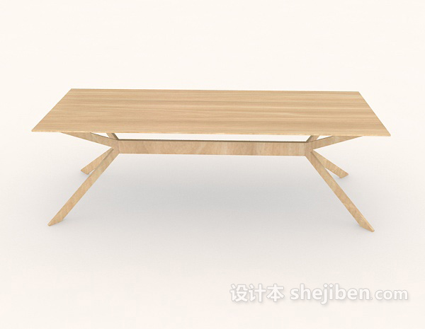 现代风格家居简约木质餐桌3d模型下载