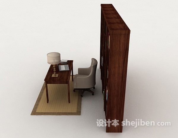 设计本现代居家型书柜3d模型下载