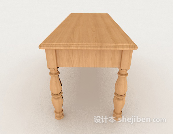 设计本新中式黄色书桌3d模型下载