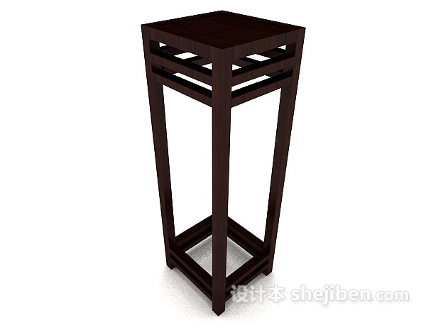 中式风格中式花盆摆设高椅3d模型下载