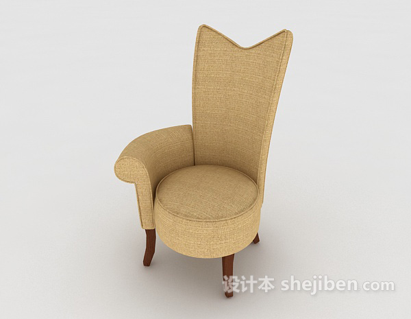 个性简约棕色单人沙发3d模型下载