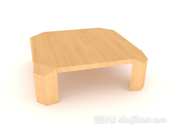 现代风格实木边几边桌3d模型下载