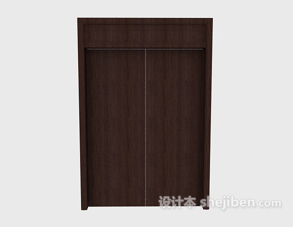 现代简约棕色衣柜3d模型下载