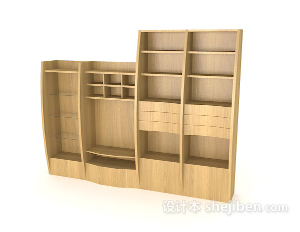 现代风格现代家居书柜3d模型下载