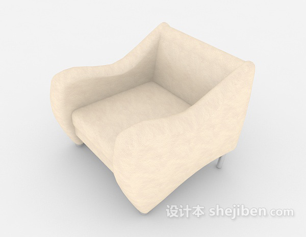 设计本浅棕色家居简约单人沙发3d模型下载
