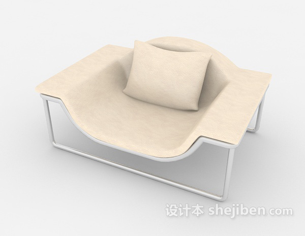 免费个性简约米黄色椅子3d模型下载
