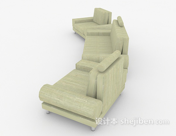 设计本简单清新绿色组合沙发3d模型下载