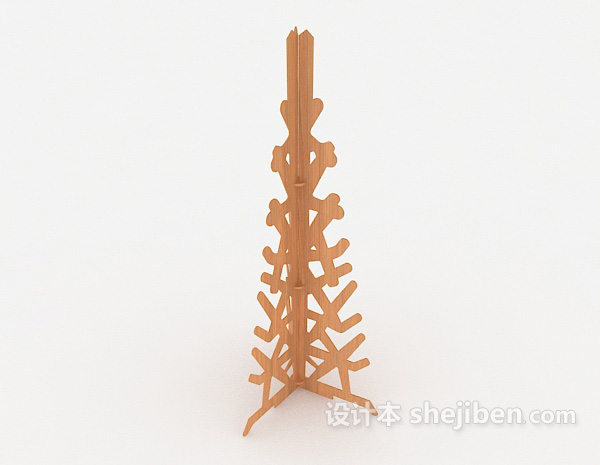 设计本木质圣诞摆设品3d模型下载