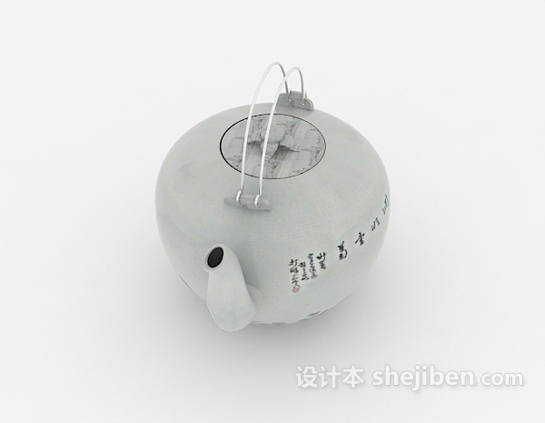 中式风格中式茶壶3d模型下载