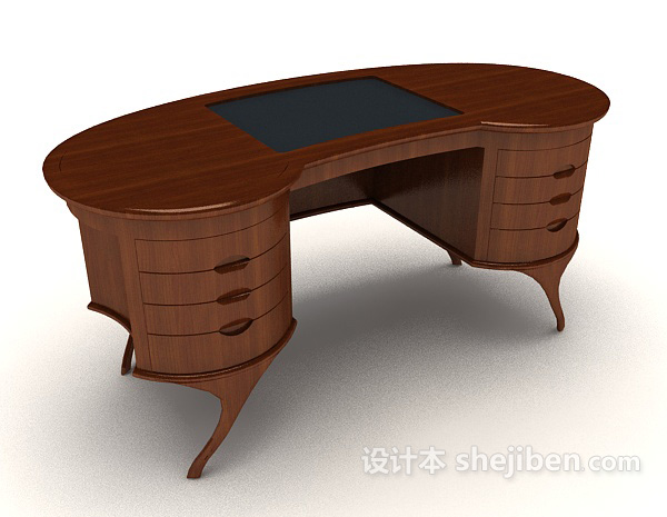 木质个性书桌3d模型下载