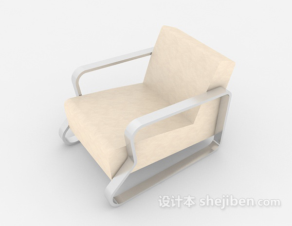 设计本米黄色休闲椅子3d模型下载
