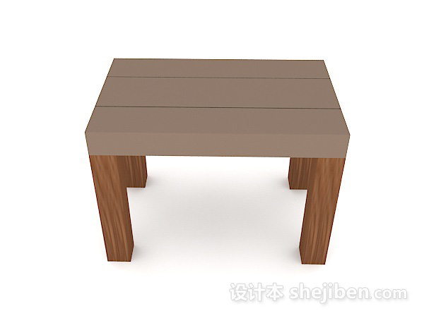 现代风格家居实木小板凳3d模型下载