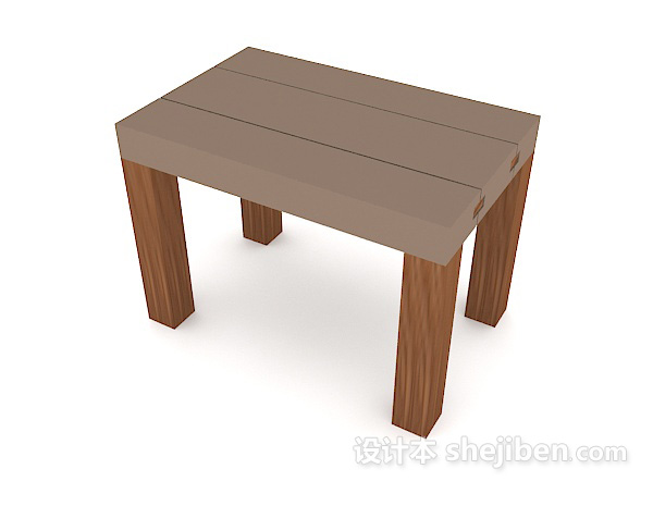 免费家居实木小板凳3d模型下载