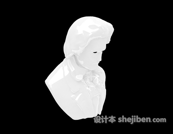 白色雕像3d模型下载