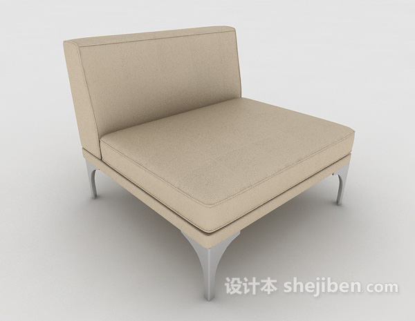 设计本简约家居浅棕色单人沙发3d模型下载