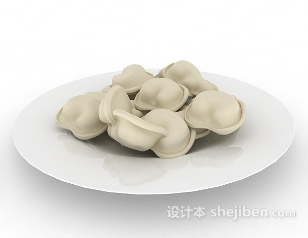 现代风格水晶饺子3d模型下载