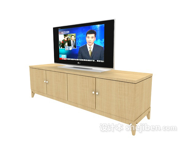 现代液晶电视机3d模型下载