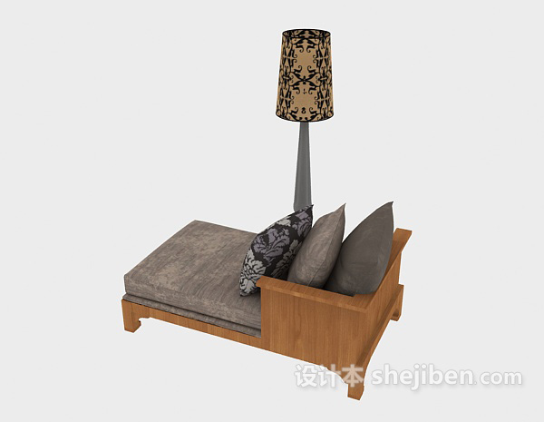 免费欧式简单实木组合沙发3d模型下载