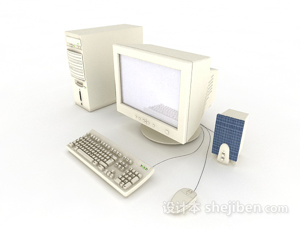台式电脑机3d模型下载