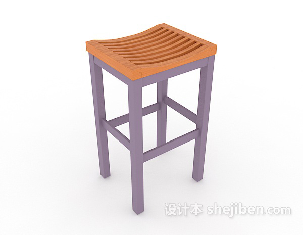 简单吧台椅3d模型下载
