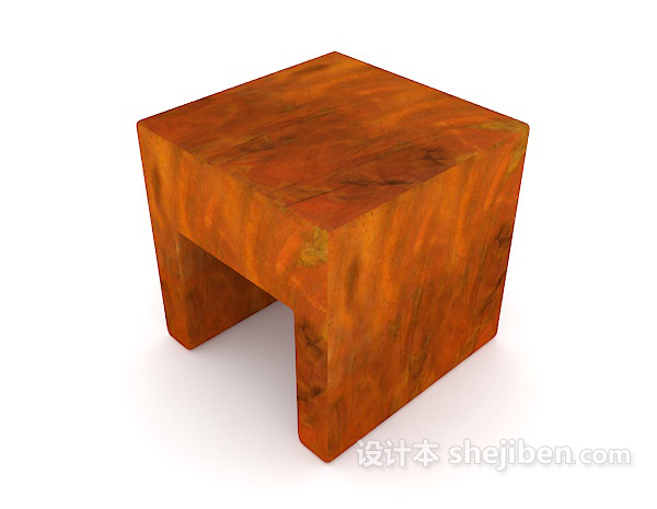 设计本实木板凳3d模型下载