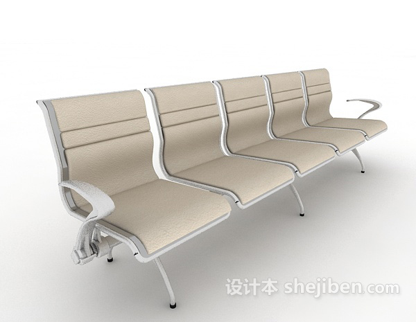 设计本公共多人椅3d模型下载