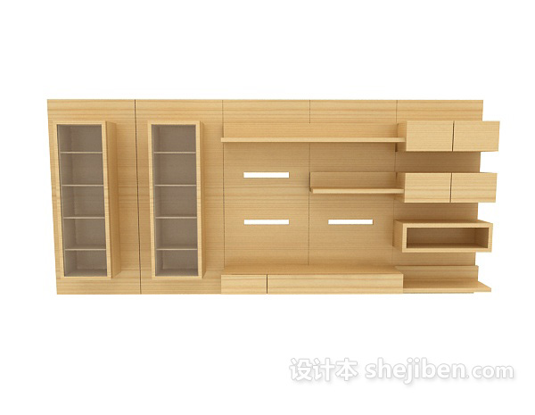 现代风格居家展示柜、书柜3d模型下载