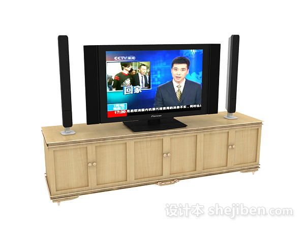 现代风格简单居家电视柜3d模型下载