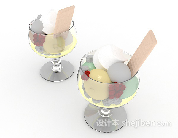 设计本冰淇淋球3d模型下载