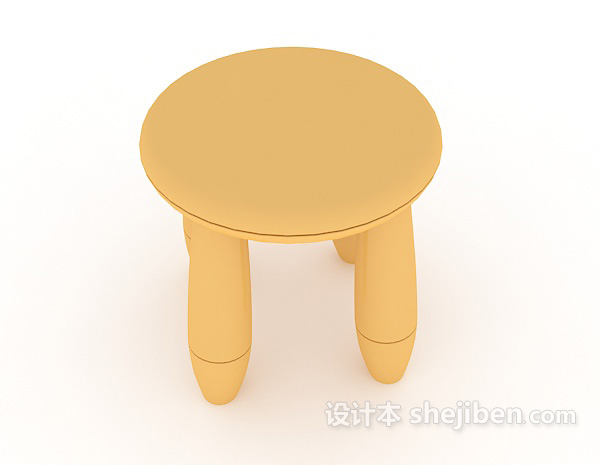 设计本实木小板凳3d模型下载