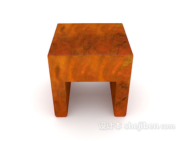 现代风格实木板凳3d模型下载